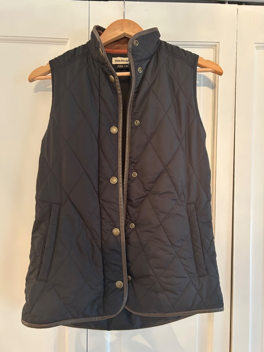 Tom Beckbe Womens Classic Black Quilted Vest Size XS
